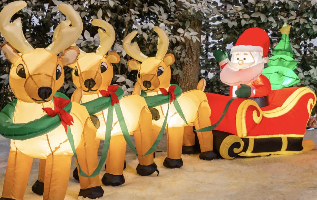 santa reindeer inflatables