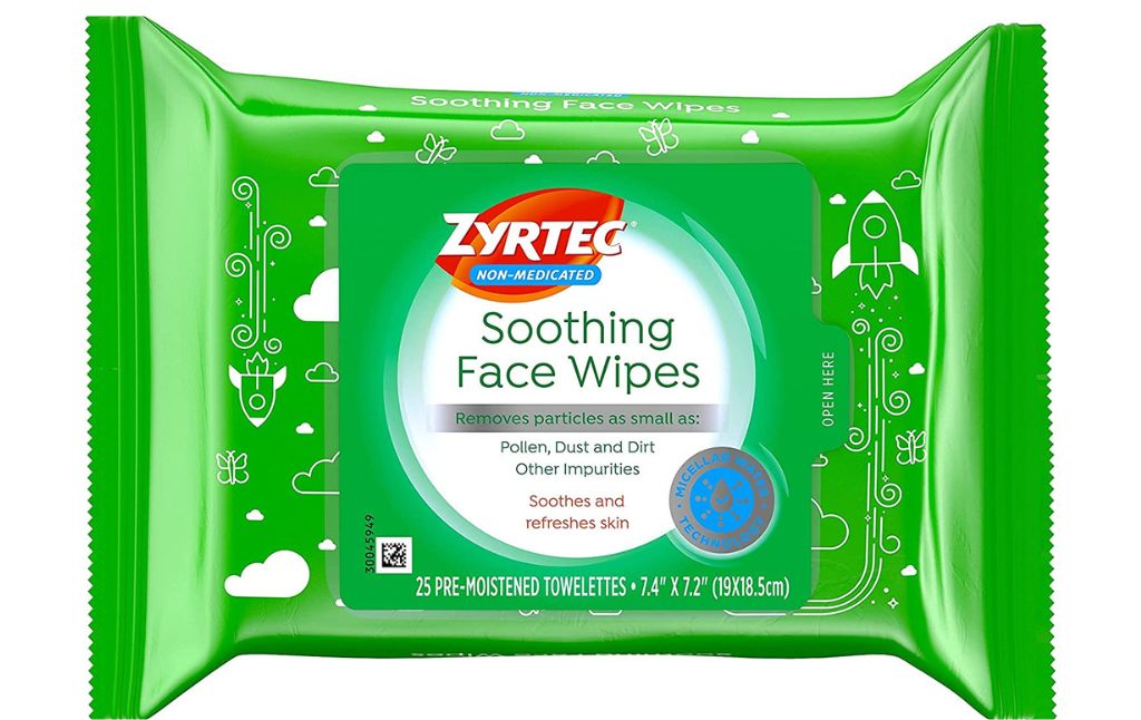 zyrtec soothing face wipes