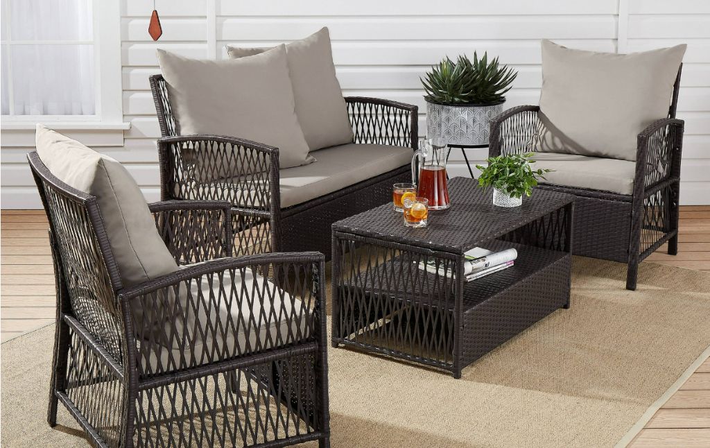 wicker conversation set