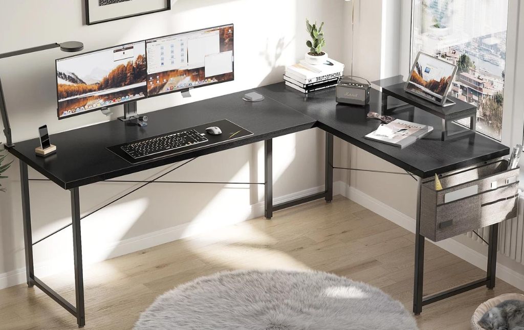 corner desk black