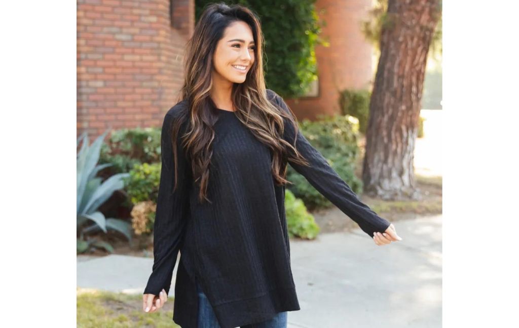 long sleeve black tunic