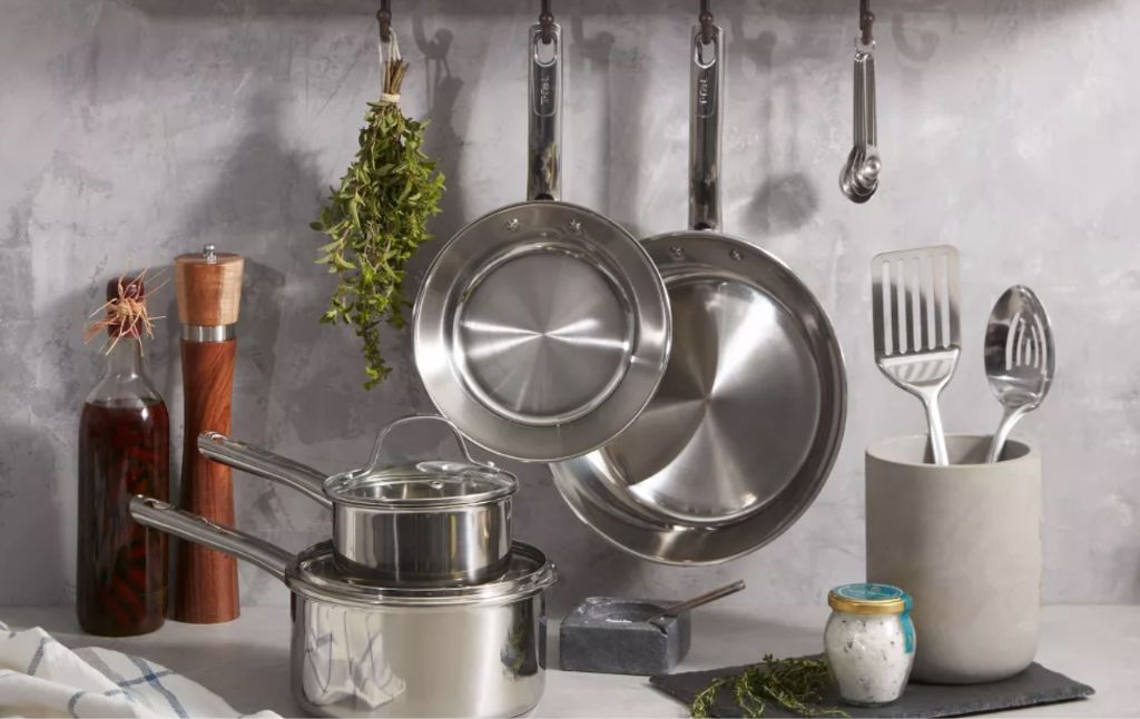 tfal stainless steel cookware set