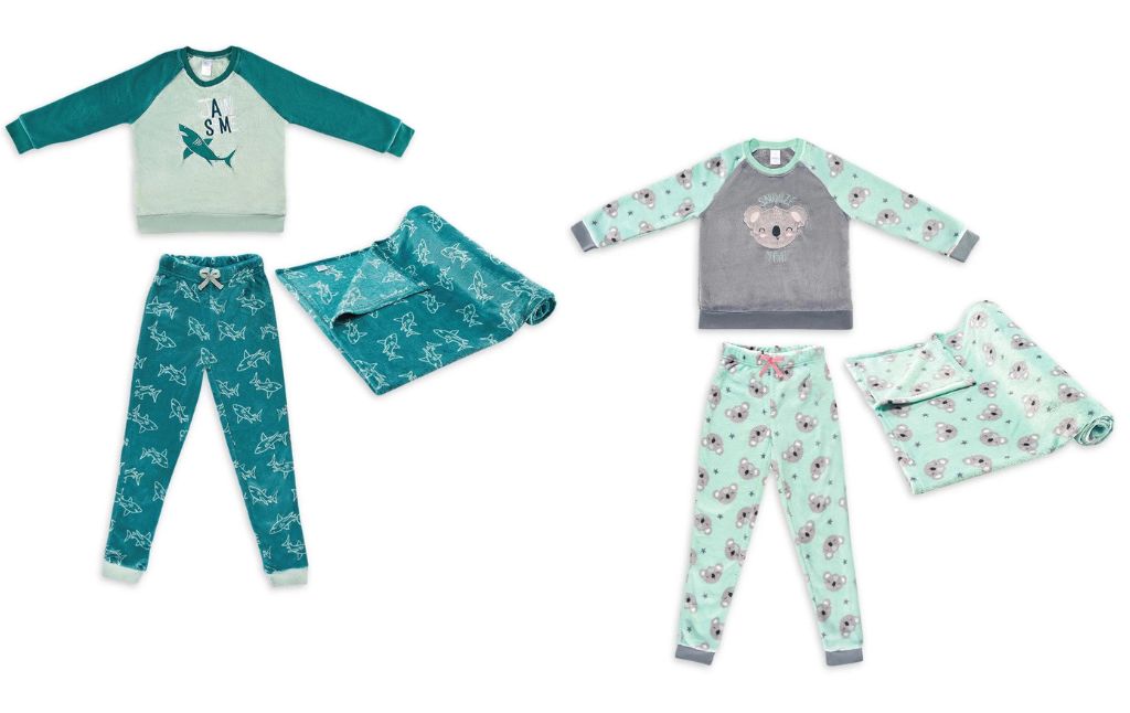 pajama set with blanket