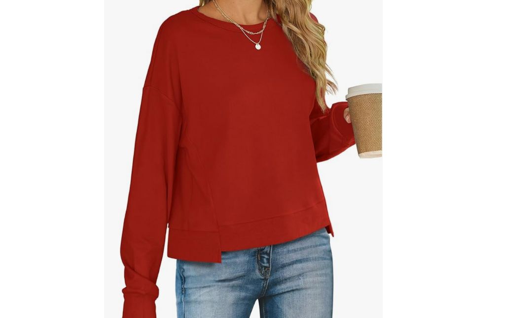 cropped crew neck sweater