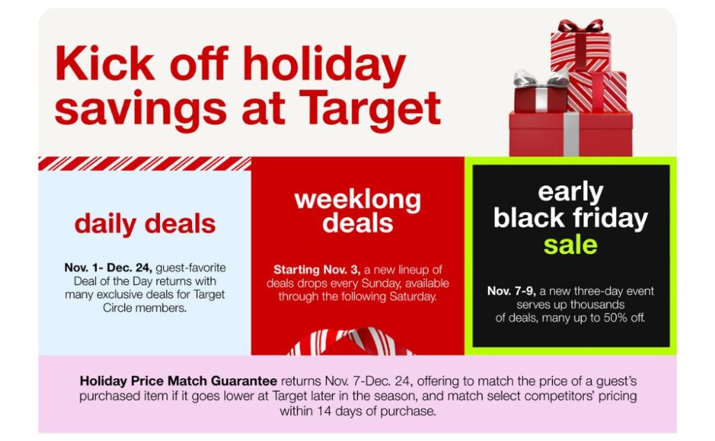 target holiday dates