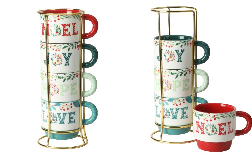 the pioneer woman stackable mugs